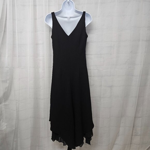 Vintage Evan Picone Black Sleeveless Evening Maxi Dress Shift Minimalist 10 - Picture 6 of 9